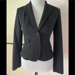 Short fitted black blazer sz 2